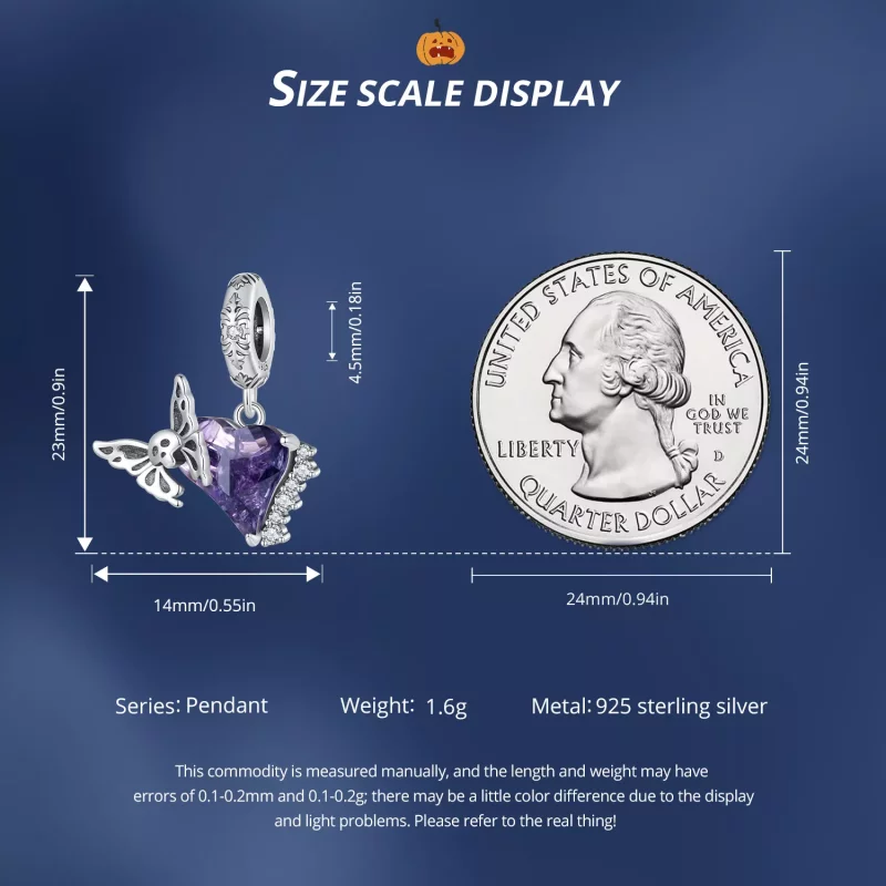 (imagen para) Pendiente de Silicona con Colgante de Calavera y Mariposa al Estilo Pandora - BS - Ver 7