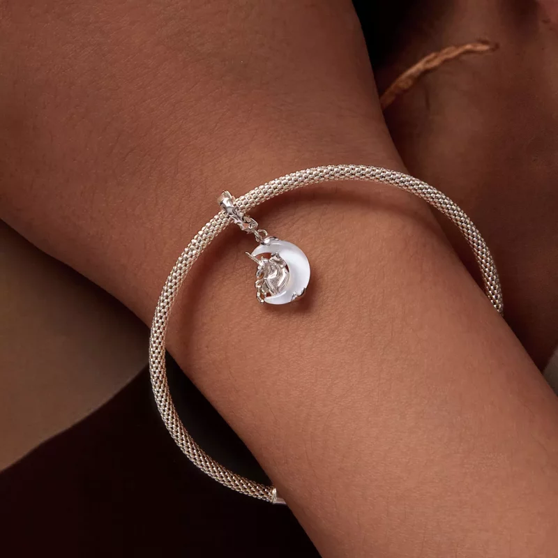 (imagen para) Pendiente de unicornio lunar con estilo Pandora - BSC926 - Ver 6