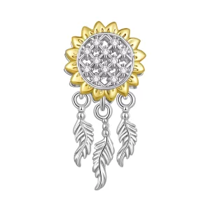 (imagen para) Pendiente estilo Pandora con atrapasueños de girasol - BSC820