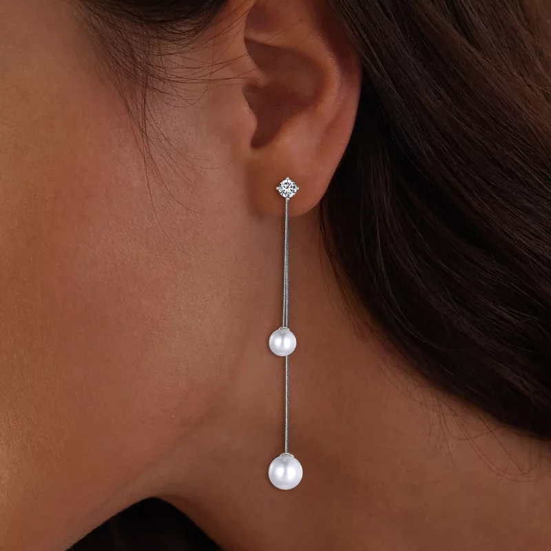 (imagen para) Pendientes colgantes de cuentas con borlas al estilo Pandora - BSE890 - Ver 6