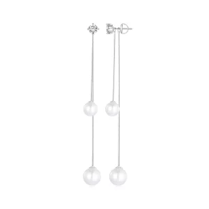 Pendientes colgantes de cuentas con borlas al estilo Pandora - BSE890 (imagen para) Pendientes colgantes de cuentas con borlas al estilo Pandora - BSE890