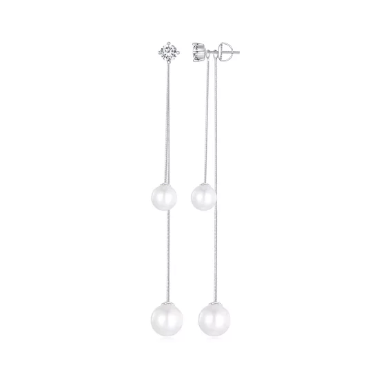 (imagen para) Pendientes colgantes de cuentas con borlas al estilo Pandora - BSE890