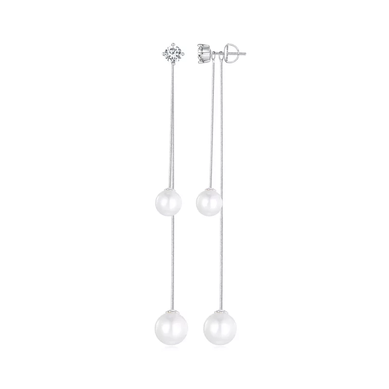 (imagen para) Pendientes colgantes de cuentas con borlas al estilo Pandora - BSE890