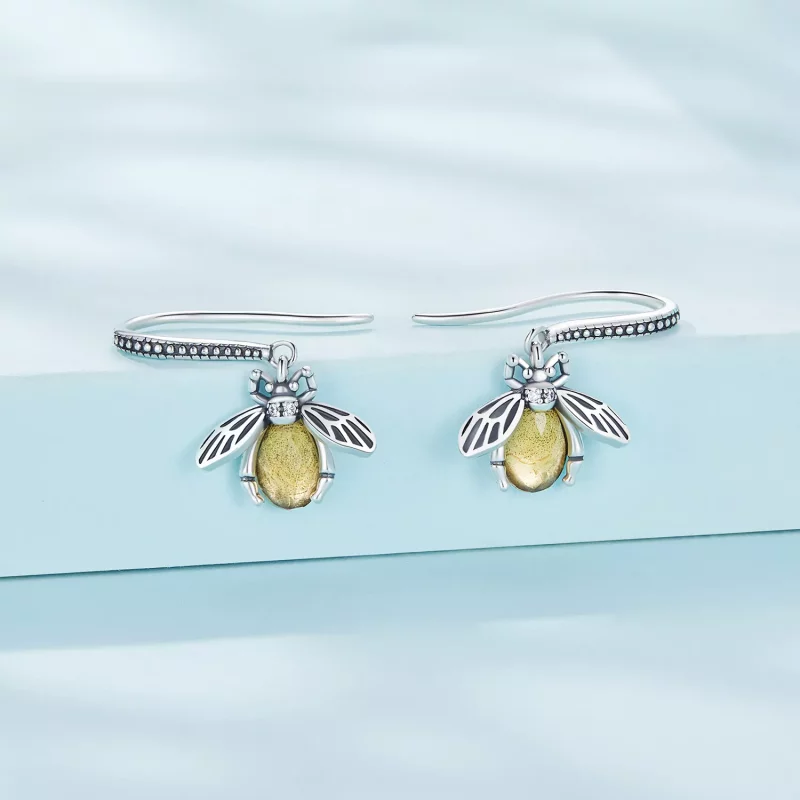 (imagen para) Pendientes colgantes estilo Pandora con abeja - SCE1570 - Ver 2
