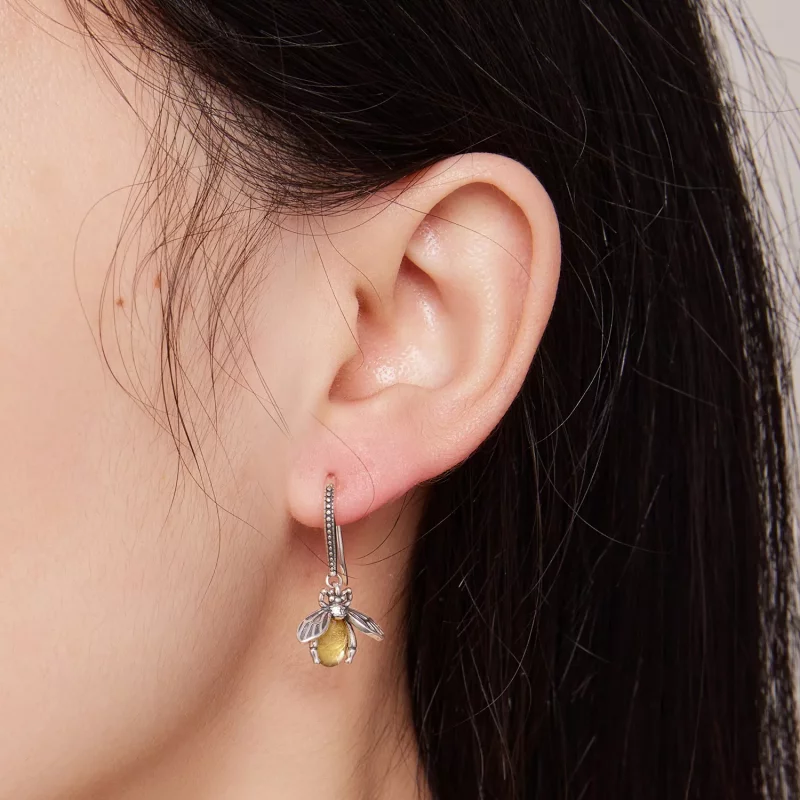 (imagen para) Pendientes colgantes estilo Pandora con abeja - SCE1570 - Ver 5