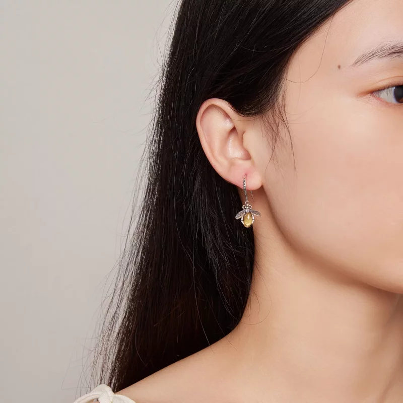 (imagen para) Pendientes colgantes estilo Pandora con abeja - SCE1570 - Ver 6