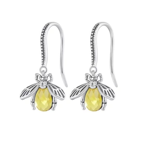 (imagen para) Pendientes colgantes estilo Pandora con abeja - SCE1570 - Haga clic en la imagen para cerrar.