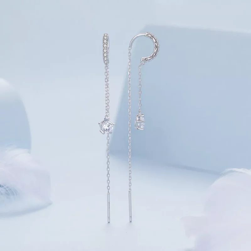 (imagen para) Pendientes colgantes exquisitos de estilo Pandora - BSE830 - Ver 3