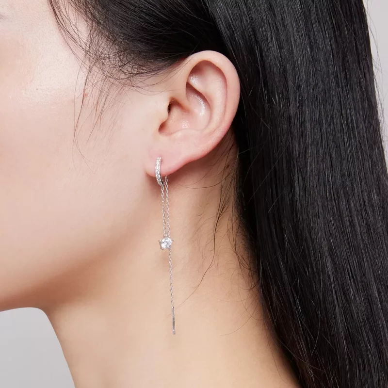 (imagen para) Pendientes colgantes exquisitos de estilo Pandora - BSE830 - Ver 5