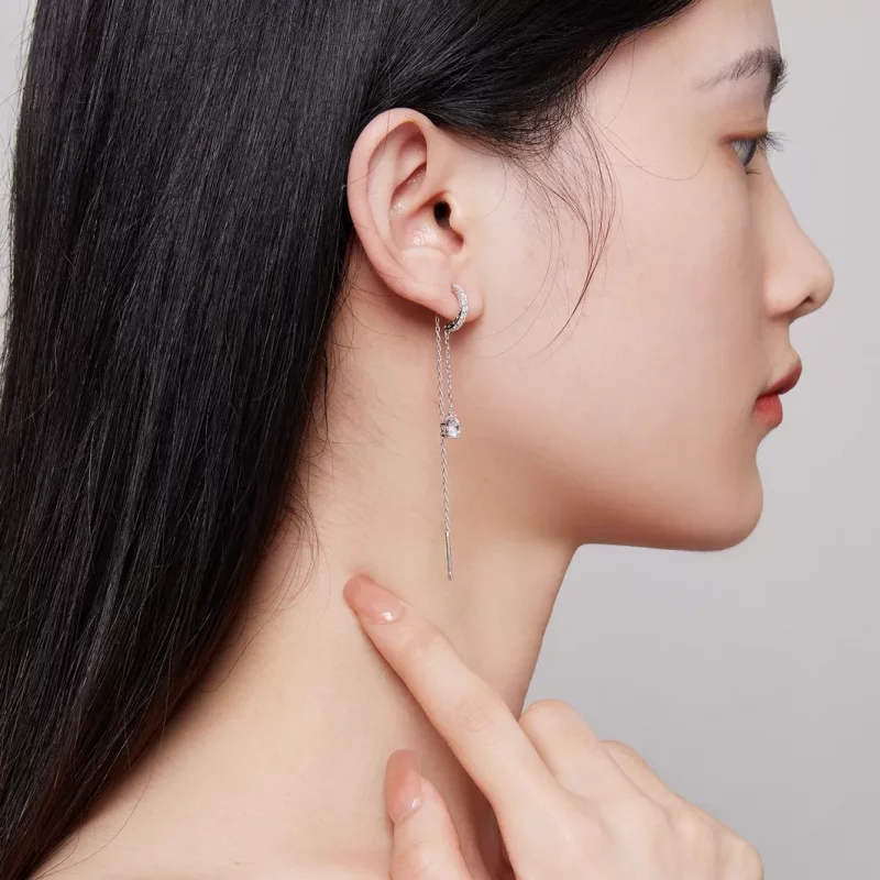 (imagen para) Pendientes colgantes exquisitos de estilo Pandora - BSE830 - Ver 6
