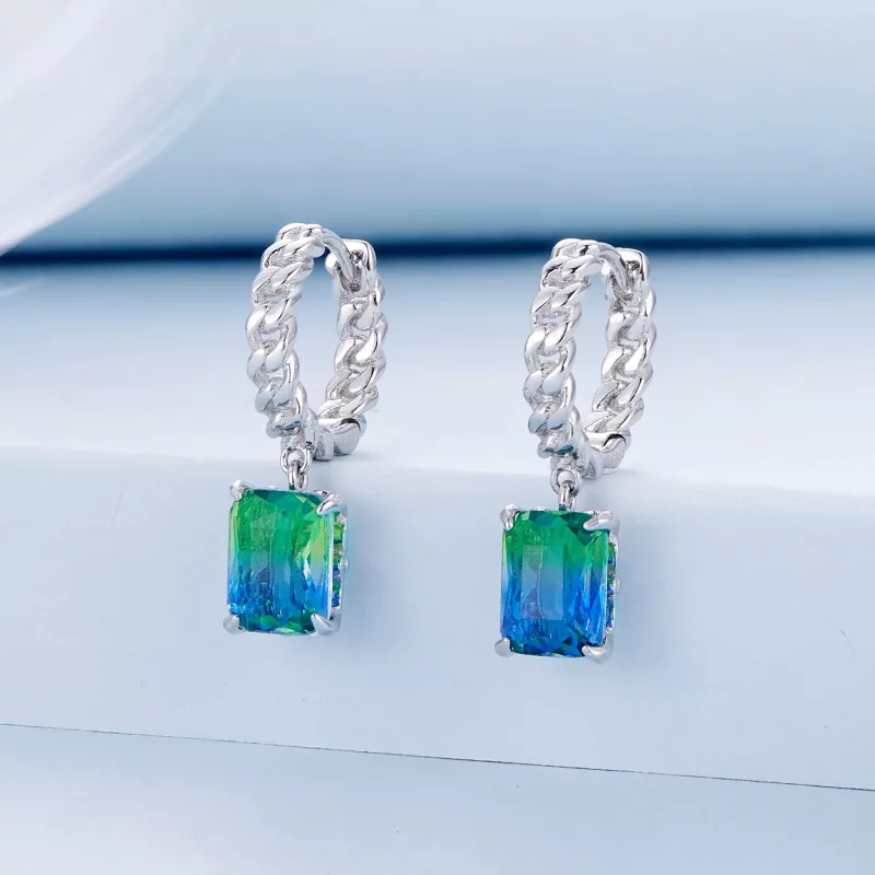 (imagen para) Pendientes de aro con cadena al estilo Pandora - BSE887 - Ver 2
