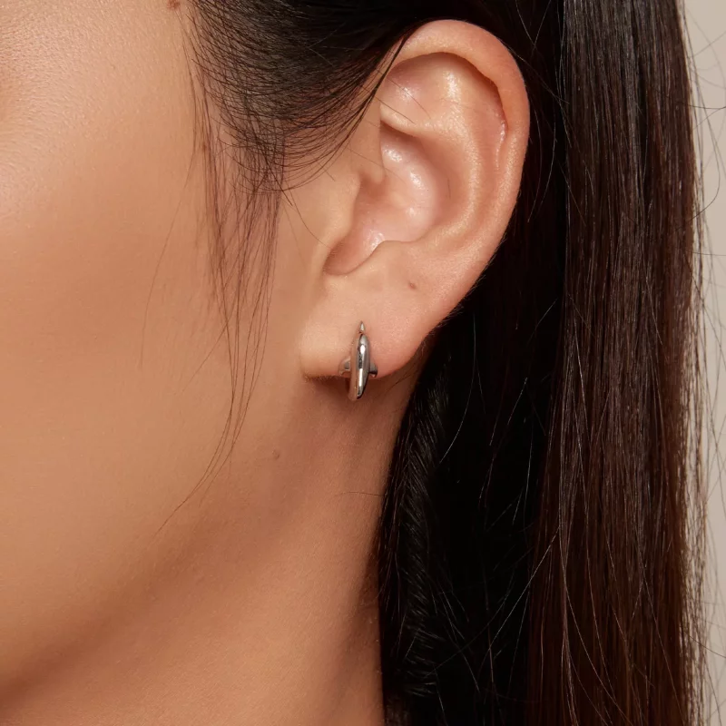 (imagen para) Pendientes de Aro con Estilo de Delfín al Estilo Pandora - BSE881 - Ver 8