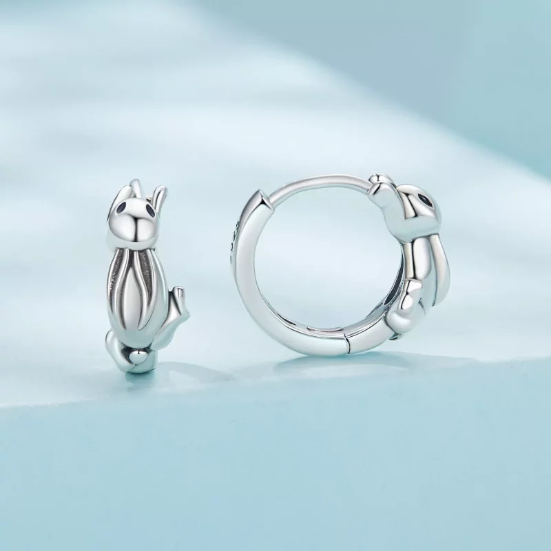(imagen para) Pendientes de aro con estilo Pandora de conejo - SCE1616 - Ver 2
