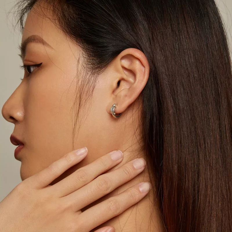 (imagen para) Pendientes de aro con estilo Pandora de conejo - SCE1616 - Ver 6