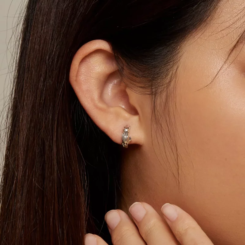 (imagen para) Pendientes de aro con estilo Pandora de conejo - SCE1616 - Ver 7