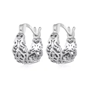 (imagen para) Pendientes de Aro con Estilo Pandora y Patrón Retro - SCE1650