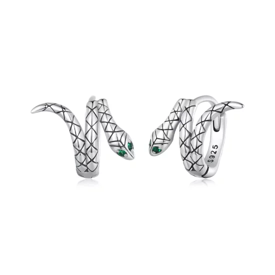 (imagen para) Pendientes de Aro de Serpiente de Estilo Pandora - BSE883