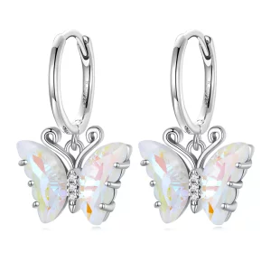 Pendientes de Aro Estilo Pandora con Mariposa Sinfónica - SCE1588-CF (imagen para) Pendientes de Aro Estilo Pandora con Mariposa Sinfónica - SCE1588-CF