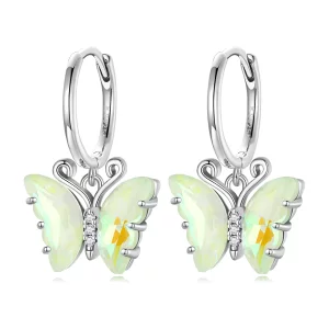 (imagen para) Pendientes de Aro Sinfonía Estilo Pandora con Mariposa - SCE1588-GN
