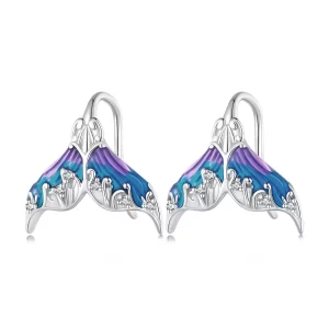 Pendientes de botón estilo Pandora con cola de sirena Dreamman - BSE921 (imagen para) Pendientes de botón estilo Pandora con cola de sirena Dreamman - BSE921