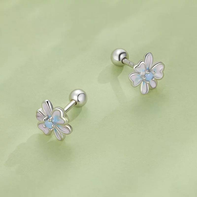 (imagen para) Pendientes de botón estilo Pandora con flores - SCE1572 - Ver 4