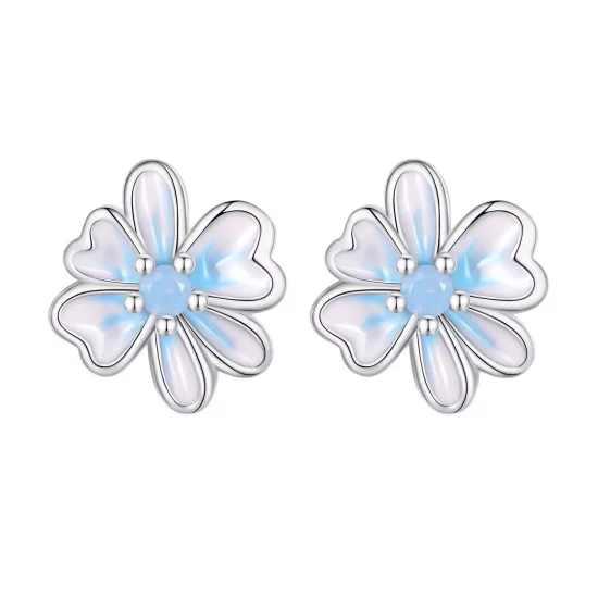 (imagen para) Pendientes de botón estilo Pandora con flores - SCE1572