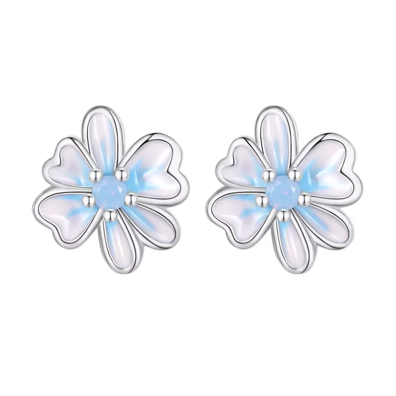 (imagen para) Pendientes de botón estilo Pandora con flores - SCE1572