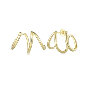 Pendientes de botón estilo Pandora con líneas simples - SCE986-B (imagen para) Pendientes de botón estilo Pandora con líneas simples - SCE986-B