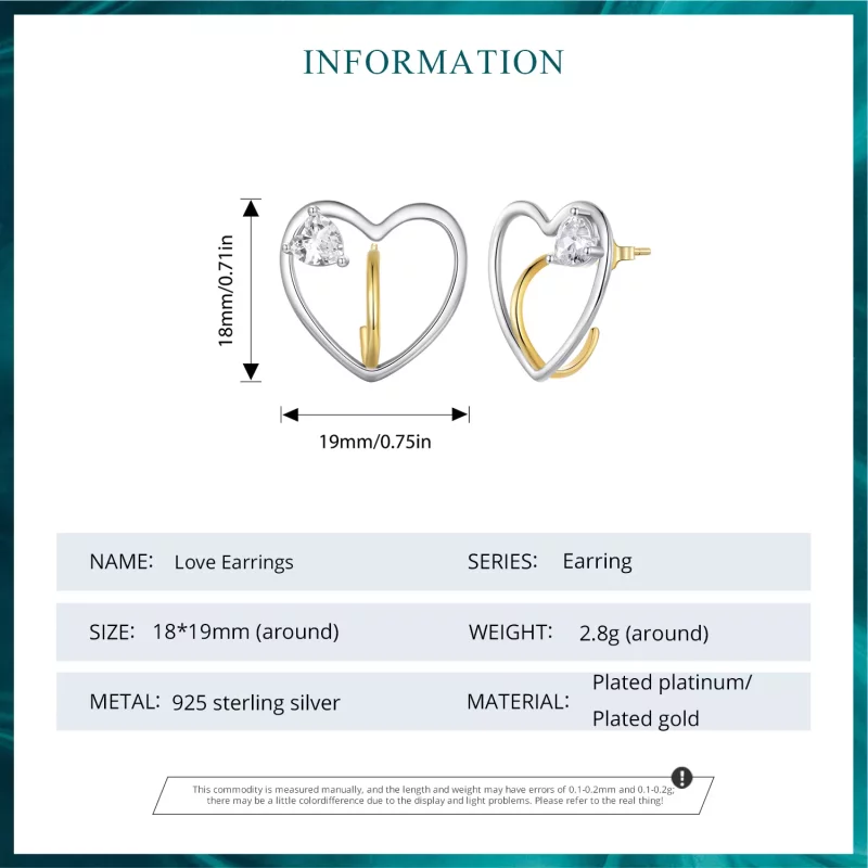 (imagen para) Pendientes de botón estilo Pandora Love - BSE888 - Ver 7