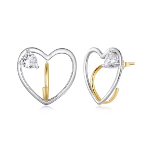 Pendientes de botón estilo Pandora Love - BSE888 (imagen para) Pendientes de botón estilo Pandora Love - BSE888