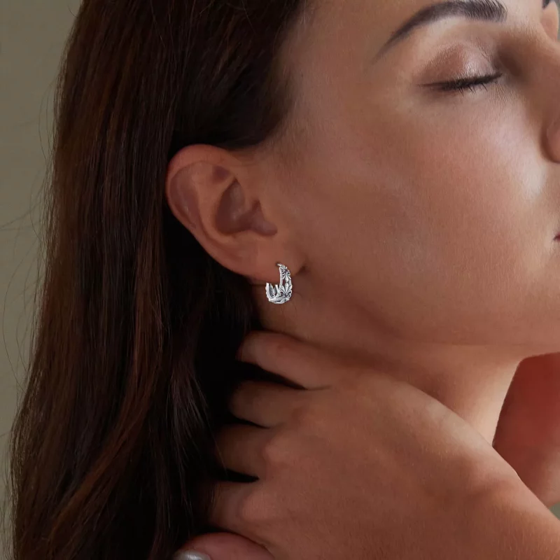 (imagen para) Pendientes de estilo Pandora con aro vintage de iris - SCE1649 - Ver 6