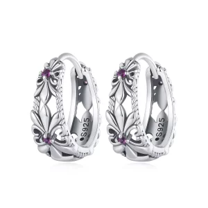 (imagen para) Pendientes de estilo Pandora con aro vintage de iris - SCE1649