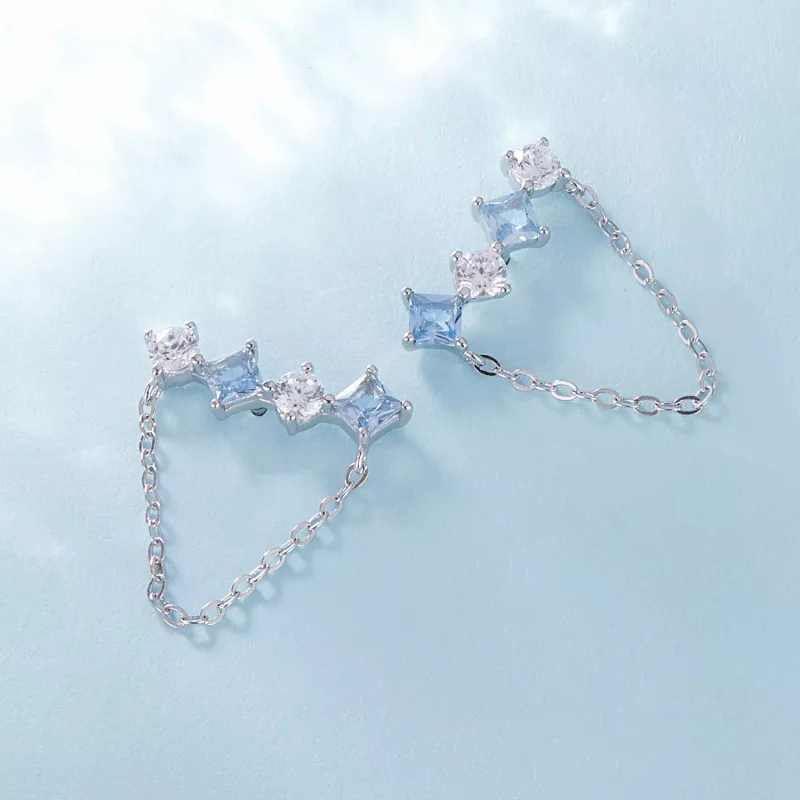(imagen para) Pendientes de estilo Pandora con exquisitos detalles de piedras - SCE1585 - Ver 4