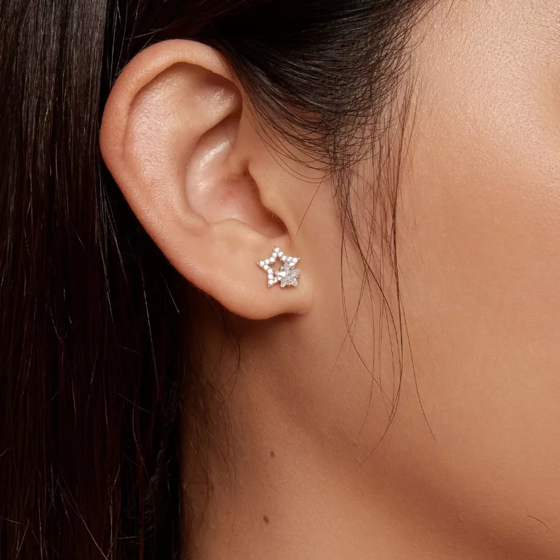 (imagen para) Pendientes de estilo Pandora con forma de estrellas - BSE878 - Ver 7