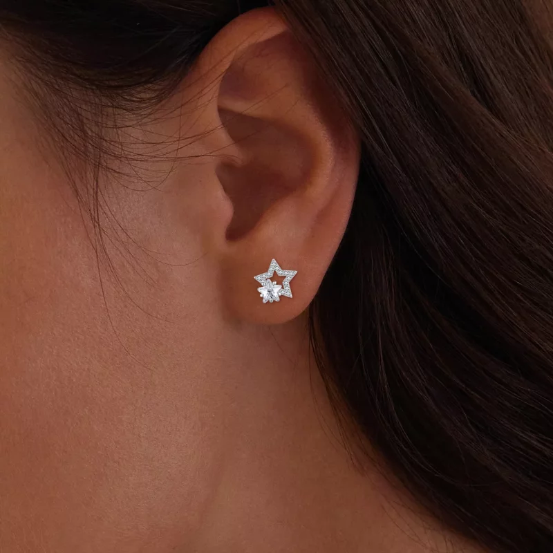 (imagen para) Pendientes de estilo Pandora con forma de estrellas - BSE878 - Ver 9