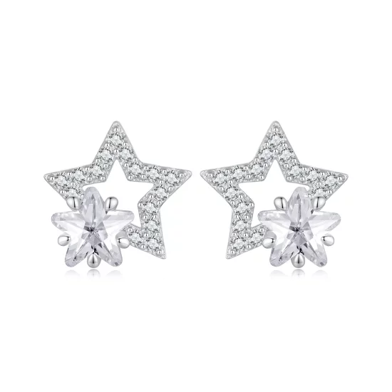 (imagen para) Pendientes de estilo Pandora con forma de estrellas - BSE878