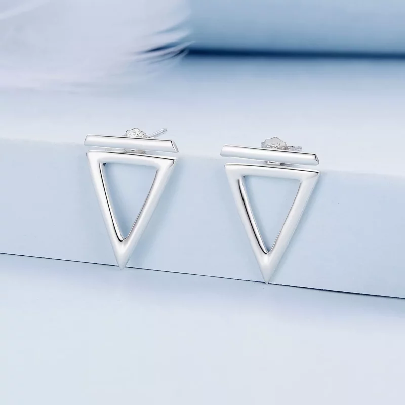 (imagen para) Pendientes de Estilo Pandora con Forma de Triángulo - BSE900 - Ver 2