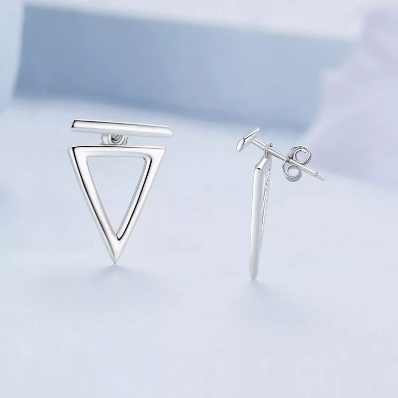(imagen para) Pendientes de Estilo Pandora con Forma de Triángulo - BSE900 - Ver 3