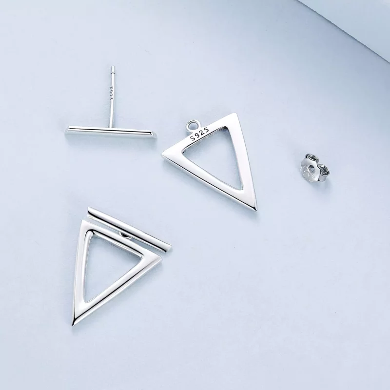 (imagen para) Pendientes de Estilo Pandora con Forma de Triángulo - BSE900 - Ver 5