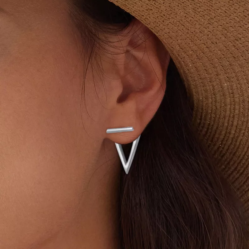 (imagen para) Pendientes de Estilo Pandora con Forma de Triángulo - BSE900 - Ver 7