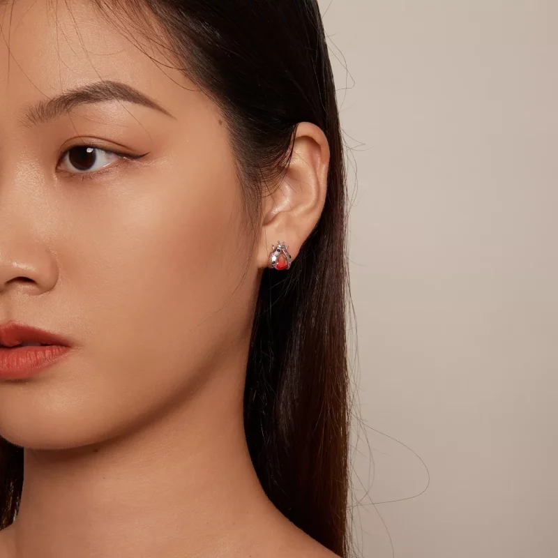 (imagen para) Pendientes de estilo Pandora con mariquitas - SCE1634 - Ver 6