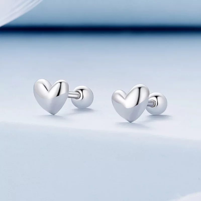 (imagen para) Pendientes de Estilo Pandora en forma de Corazón - BSE886 - Ver 2