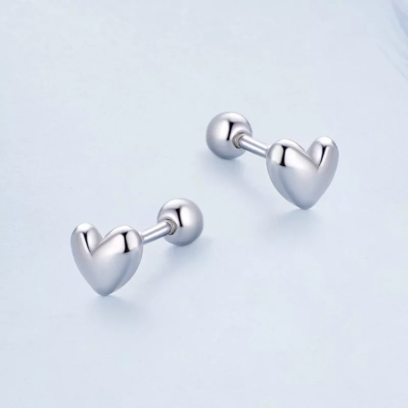 (imagen para) Pendientes de Estilo Pandora en forma de Corazón - BSE886 - Ver 3