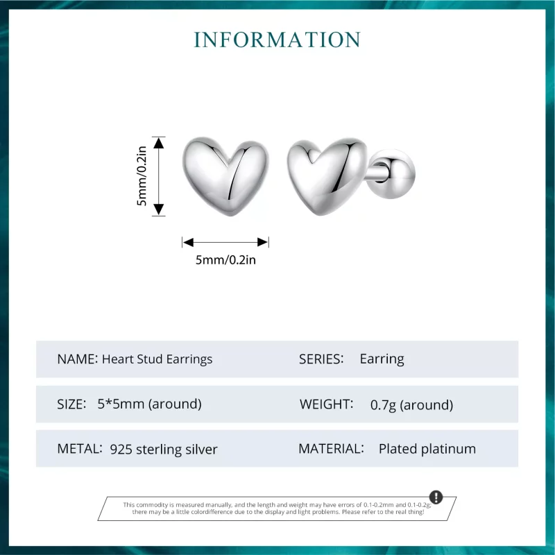 (imagen para) Pendientes de Estilo Pandora en forma de Corazón - BSE886 - Ver 7