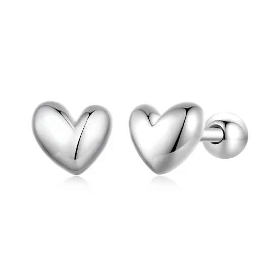 (imagen para) Pendientes de Estilo Pandora en forma de Corazón - BSE886