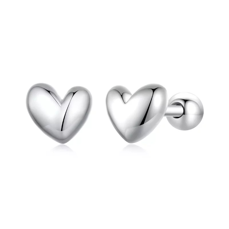 (imagen para) Pendientes de Estilo Pandora en forma de Corazón - BSE886