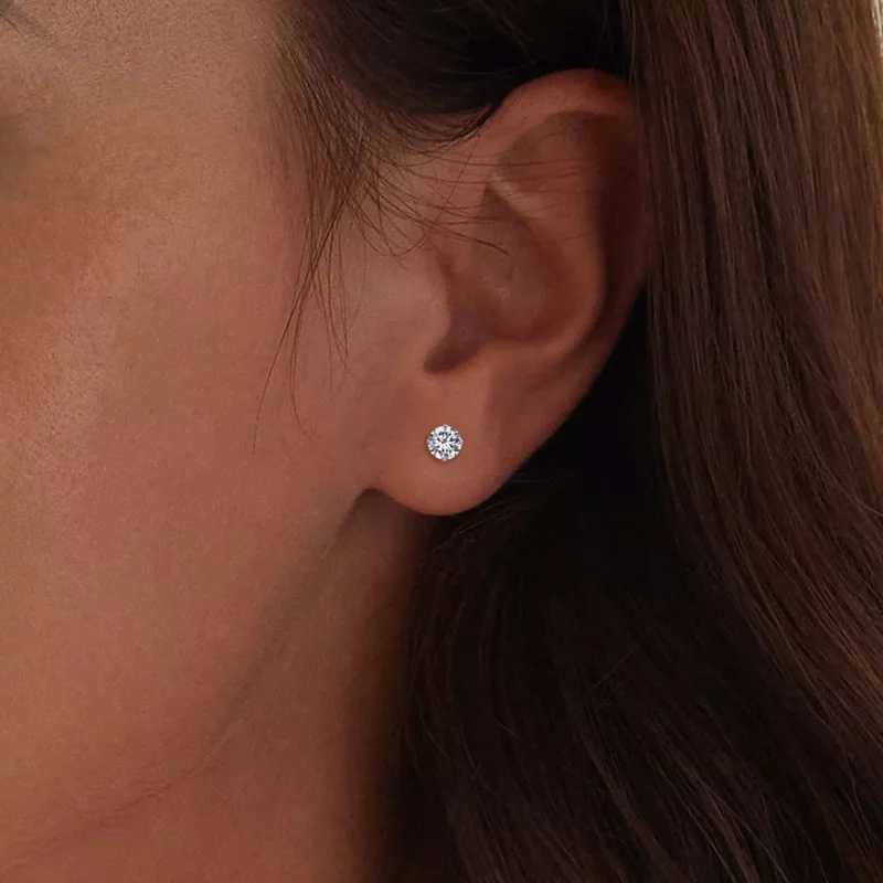 (imagen para) Pendientes de estilo Pandora en zirconio blanco - SCE1646-S - Ver 6