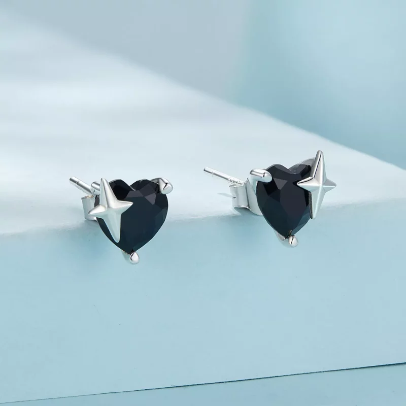 (imagen para) Pendientes de estilo Pandora Retro con corazones - SCE1654 - Ver 2