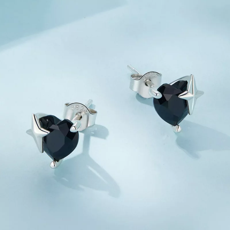 (imagen para) Pendientes de estilo Pandora Retro con corazones - SCE1654 - Ver 3