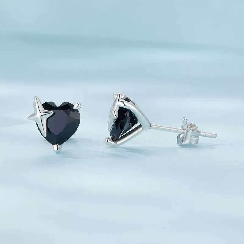 (imagen para) Pendientes de estilo Pandora Retro con corazones - SCE1654 - Ver 4